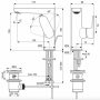 Ideal Standard Cerafine O 180 egykaros mosdó csaptelep leeresztővel, selyem fekete BC703XG