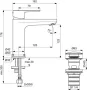 Ideal Standard Cerafine O H120 mosdócsaptelep Click-Clack leeresztővel, matt fekete BD131XG