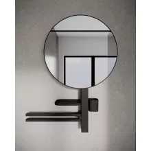   Ideal Standard ALU+ Beauty Bar L tükör 670x145,5x817 mm és polcrendszer, selyem fekete BD587XG