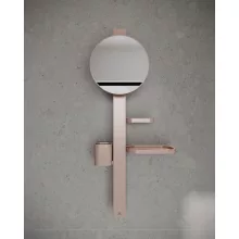   Ideal Standard ALU+ Beauty Bar S nagyító tükör 311x160x717 mm és polcrendszer, rosé BD589RO