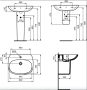 Ideal Standard Tesi falra szerelhető kerámia mosdó 60x47,5 cm, fehér T352201