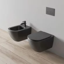  Ideal Standard Tesi falra szerelhető bidé rejtett rögzítéssel 36x53 cm, selyemfekete T3552V3