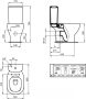 Ideal Standard Tesi Monoblokkos WC tartály oldalsó vízbekötés, fehér T356701