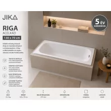 Jika Riga 130×70 cm zománcozott acéllemez kád klasszikus kialakítással.