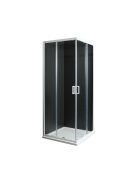 Jika Lyra Plus szögletes zuhanykabin 80x190 cm, átlátszó üveg, fehér profilszín 2513810006681