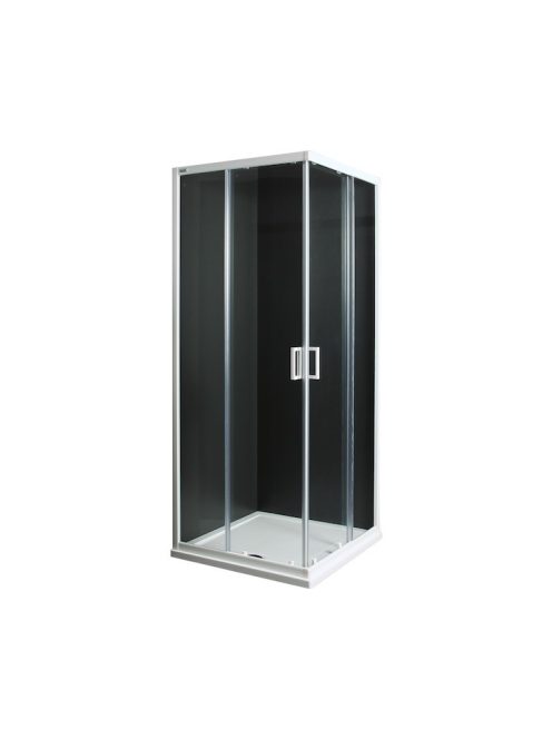 Jika Lyra Plus szögletes zuhanykabin 80x190 cm, átlátszó üveg, fehér profilszín 2513810006681