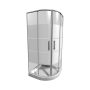 Jika Lyra Plus ívelt zuhanykabin 90x190 cm, átlátszó stripy üveg, fehér profilszín 2533820006651