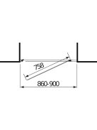 Jika Lyra Plus zuhanyajtó 90x190 cm, átlátszó üveg, fehér profilszín 2543820006681