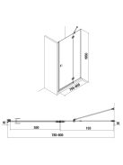 Jika Pure jobbos zuhanyajtó 80x195 cm, átlátszó üveg, ezüst profilszín 2544210026681
