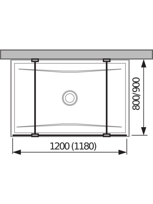 Jika Pure rögzített üvegfal 120cm 2674200026681