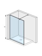 Jika Pure oldalfalhoz rögzített üvegfal 120cm 2674230026681