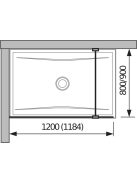 Jika Pure oldalfalhoz rögzített üvegfal 120cm 2674230026681