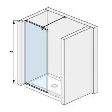   Jika Pure oldalfalhoz rögzített üvegfal 80cm 2684200026681