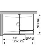 Jika Pure sarok üvegfal 70x90cm 2684240026681