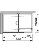 Jika Pure sarok üvegfal 80x90cm 2684260026681