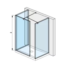   Jika Pure hátfalhoz illesztett sarok üvegfal 78x80cm 2684290026681