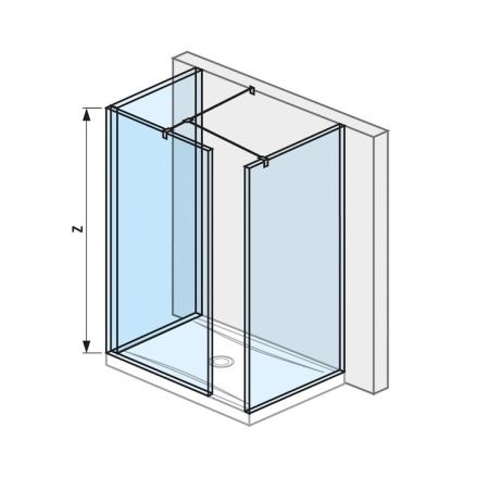 Jika Pure hátfalhoz illesztett sarok üvegfal 78x80cm 2684290026681