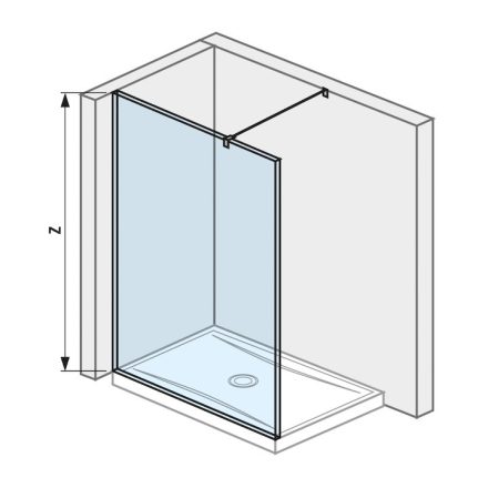 Jika Pure oldalfalhoz rögzített üvegfal 90cm 2694270026681