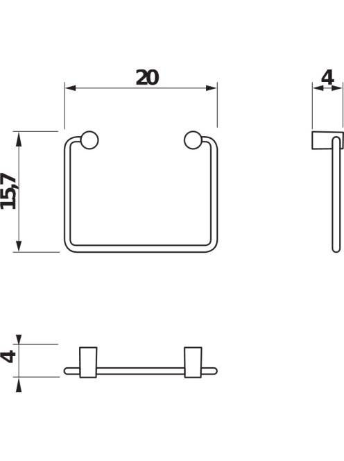 Jika Basic törölközőtartó gyűrű 20cm 3813A40044001