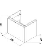 Jika Cubito Pure alsószekrény 1 fiókkal 59x48 cm, fehér 40J4233015001