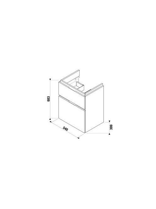 Jika Cubito Pure alsószekrény 2 fiókkal 54 cm, fehér 40J4224025001