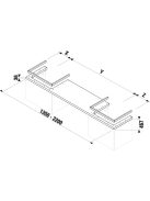 Jika Cubito Pure tölgy mosdótartólap,2 kivágással, vágható, 135-220cm 46J4240145191