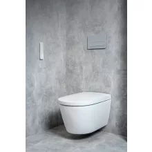 Jika Mila bidéfunkciós fali WC falra szerelve, fűtött ülőkével és távirányítóval.