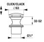 Jika Mio Click-Clack leeresztő mosdóhoz 5/4, matt fekete H3702F97161031