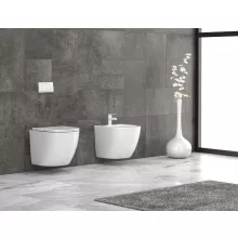 Karag Milos Rimless fali kerámia WC csésze SoftClose ülőkével fényes fehér LT-046E-NRGW