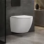 Karag Milos Rimless fali kerámia WC csésze SoftClose ülőkével fényes fehér LT-046E-NRGW
