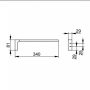 Keuco Edition 11 fali törölközõtartó 340 mm rögzítrővel, szálcsiszolt fekete króm 11122130000