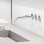 Kludi Nova Fonte Puristic komplett falra szerelhető mosdócsaptelep 240 mm kinyúlással króm 201460515