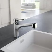   Kludi MIX egykaros mosogatócsaptelep kihúzható öblítőzuhany, króm 329410575