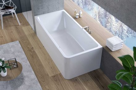 Kolpa San Elektra-SP jobbos falhoz állítható fürdőkád 175x75 cm, le-és túlfolyóval, fehér 513510