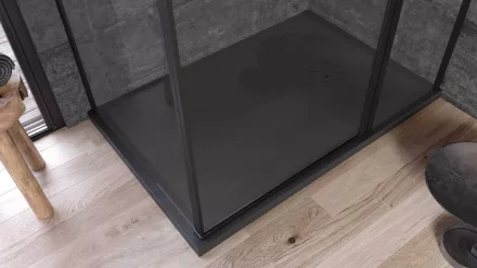 Kolpa San Limbo műmárvány zuhanytálca 140x90, beépíthető/padlóra helyezhető, antracit 551230