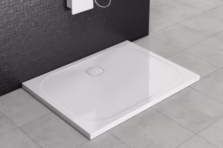 Kolpa San Pandora Tray zuhanytálca 100x90, színazonos lefolyó fedéllel, fehér 560890