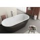Kolpa San Dalia FS térben álló fürdőkád 170x80 cm, le- és túlfolyóval, fekete/fehér 561760