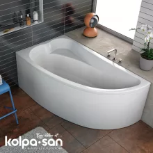   Kolpa San Calando előlapos jobbos kád vízmasszázs rendszerrel 150x85 cm, le-és túlfolyóval, fehér 576800