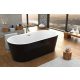 Kolpa San Comodo-FS fürdőkád levegő masszázsrendszerrel 185x90 cm, le-és túlfolyóval, fekete 591820