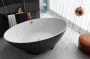 Kolpa San Tristan-FS térben álló fürdőkád krómozott túlfolyóval 196x117 cm, fekete/fehér 592560