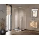Kolpa San Venus Q szögletes 90x90 cm zuhanykabin Chinchilla üveggel, fehér profilszín.