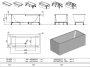 Kolpa San Elektra beépíthető fürdőkád test 170x75 cm, fehér 740670