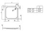 Kolpa San Trin beépíthető akril zuhanytálca 80x80 cm, fehér 754800