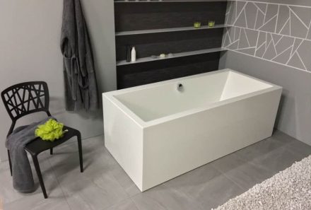 Kolpa San Copelia-FS térben álló fürdőkád szifonnal és túlfolyóval 180x80 cm, fehér 779340