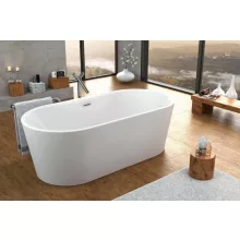   Kolpa San Comodo-FS térben álló kád 185x90 cm, le-és túlfolyóval, fehér/szürke 922910
