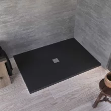   Kolpa San Stiletto öntött műmárvány zuhanytálca 130x90, beépíthető vagy padlóra tehető, antracit 927080