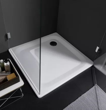 Laufen Platina szögletes acéllemez zuhanytálca 90x90x16 cm, fehér H2150220000401