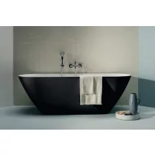   Laufen Lua szabadon álló marbond fürdőkád 170x75 krómozott click-clack leeresztővel, fényes fehér/fekete  H2200820640001