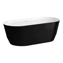   Laufen Pro ovális alakú szabadon álló marbond kád 165x75 cm, fekete-fehér H2399520640001
