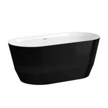   Laufen Pro ovális alakú szabadon álló marbond kád 150x70 cm, fekete/fehér H2439520640001